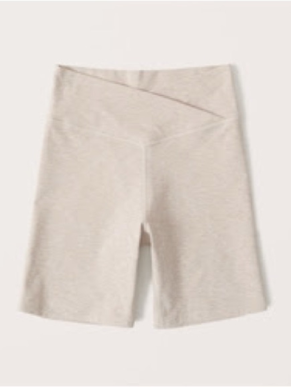 Abercrombie & Fitch (A&F) Cream High-Rise V-Waist Bike Shorts